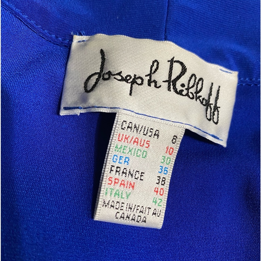 Joseph Ribkoff Royal Blue off shoulder Midi dress , ruffles front size 8 ⭐️⭐️⭐️ - Picture 4 of 12